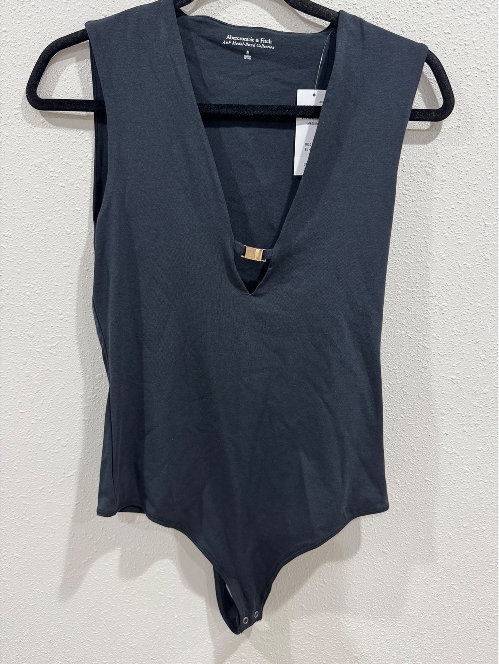 Abercrombie & Fitch Modal Blend Deep V Bodysuit Women’s Medium